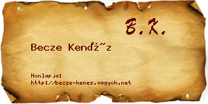 Becze Kenéz névjegykártya